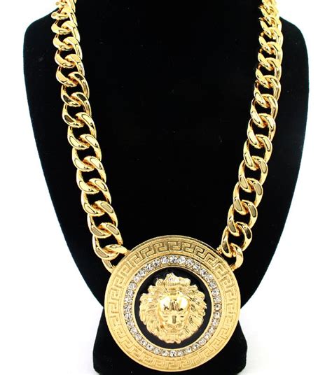 versace lion necklace|versace necklace.